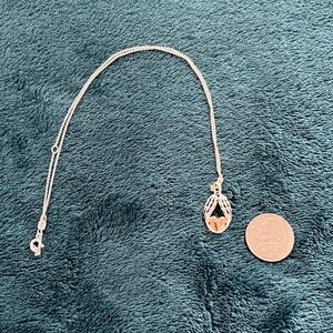 Elegant Sterling Silver Heart and Wings Necklace